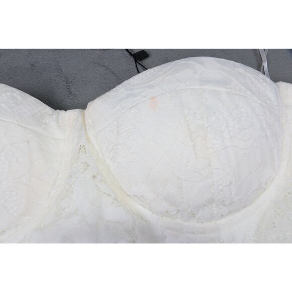 Ivory & Chain Lace Corset Bodysuit Women's White Floral Lace Size 8 NWT - Picture 7 of 15